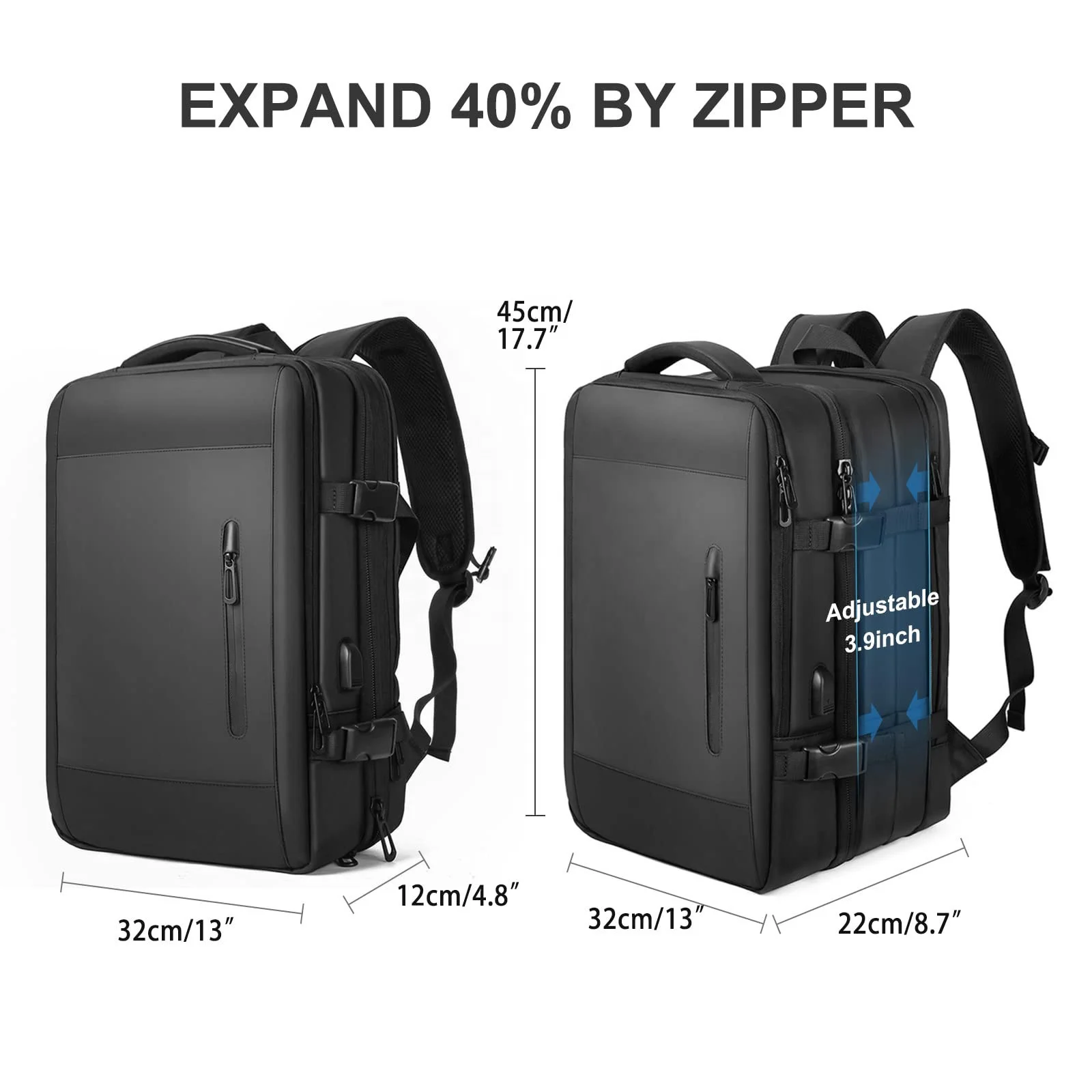 Business Computer Backpacks For College Students Expandable Travel Backpack With Large Capacity Backpack For Travel