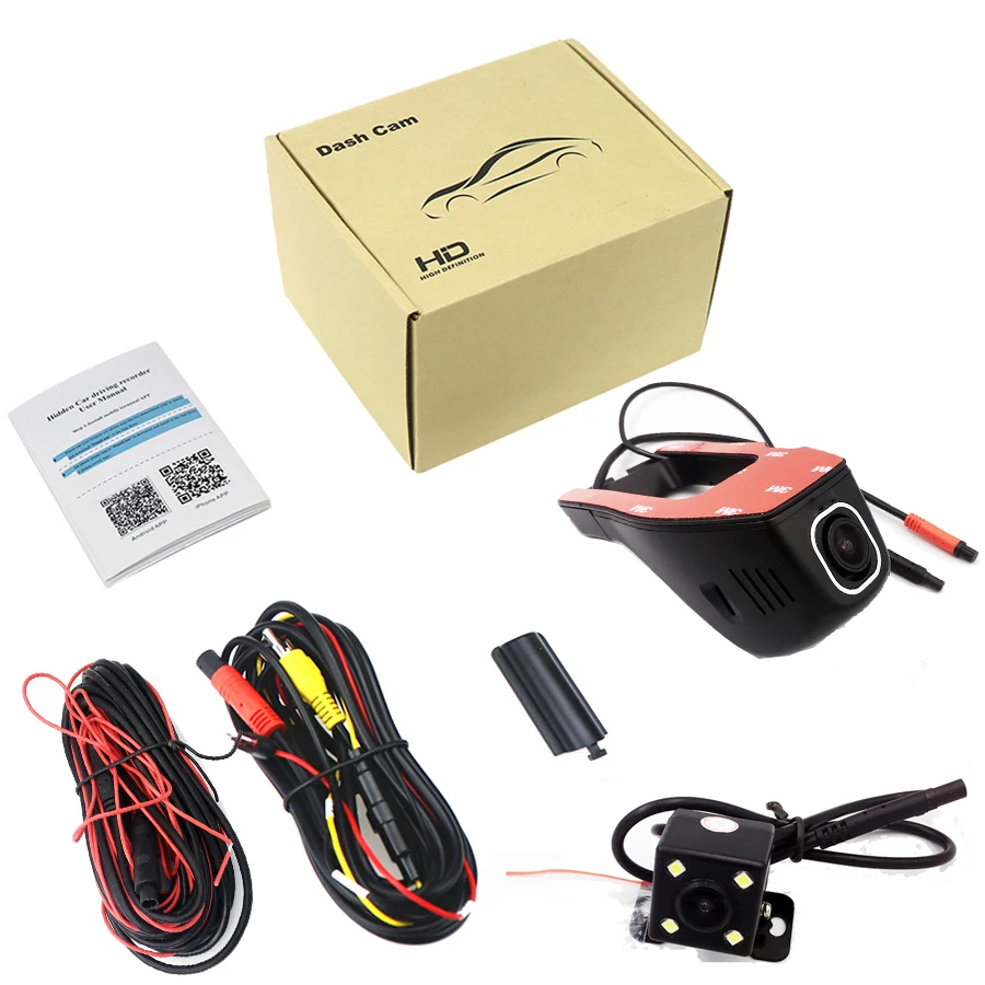 Hot Selling  HD WiFi Hidden Car Dash Cam  Dvr with 1080P Rear Camera Night Vision GPS Dual Lens Dashcam Car DVR