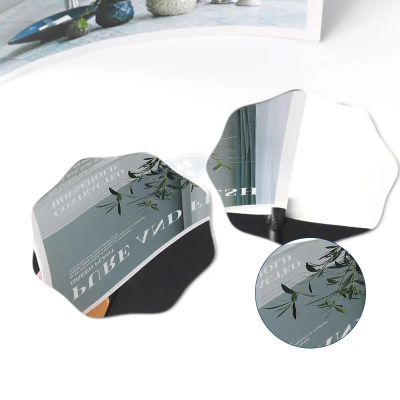 Sticker Hexagon Mirror Acrylic 1mm Acrylic Mirror Sheet Silver Color Laser Cutting Mirror