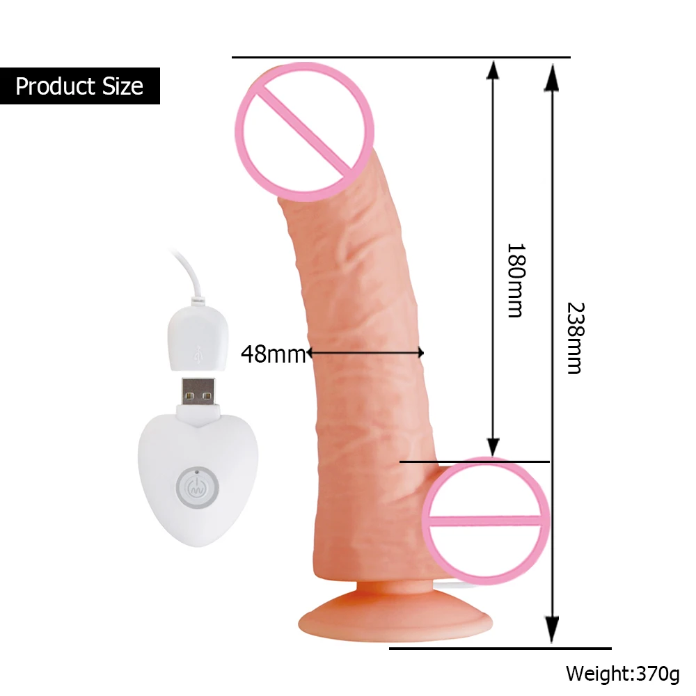 
USB Rechargeable 7 Inch Powerful Suction 20 Vibration Modes Realistic Sex Strapless Dildo 