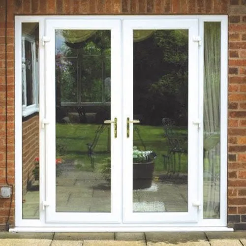 Cheap exterior double glass partition silent plastic swing pvc upvc casement door
