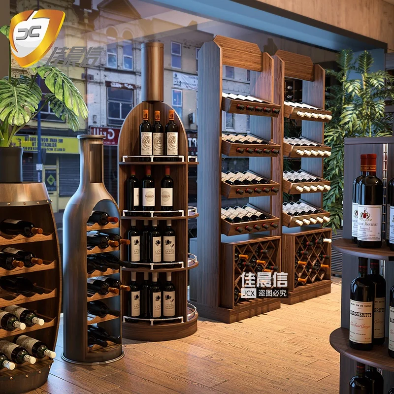 High-end Cherry Wood Wine Cabinet Wood Wine Shelf Wine Rack For Sale