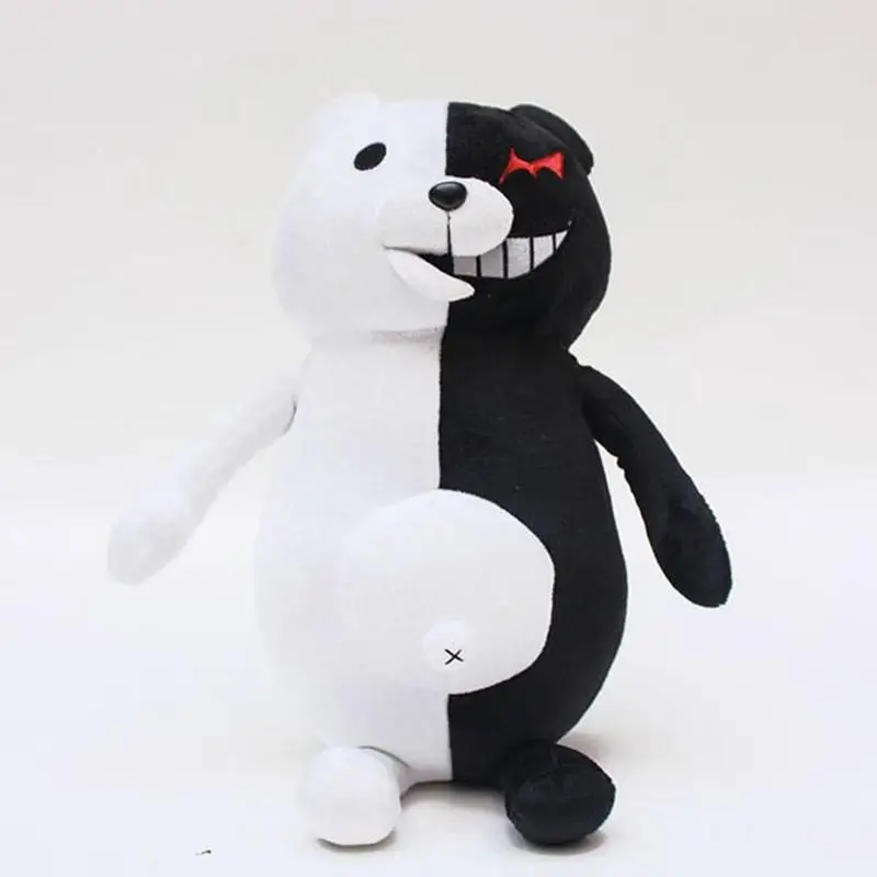 Soft Stuffed Animal Dolls Birthday Gift for Children Black and White Bear Plush Toy
