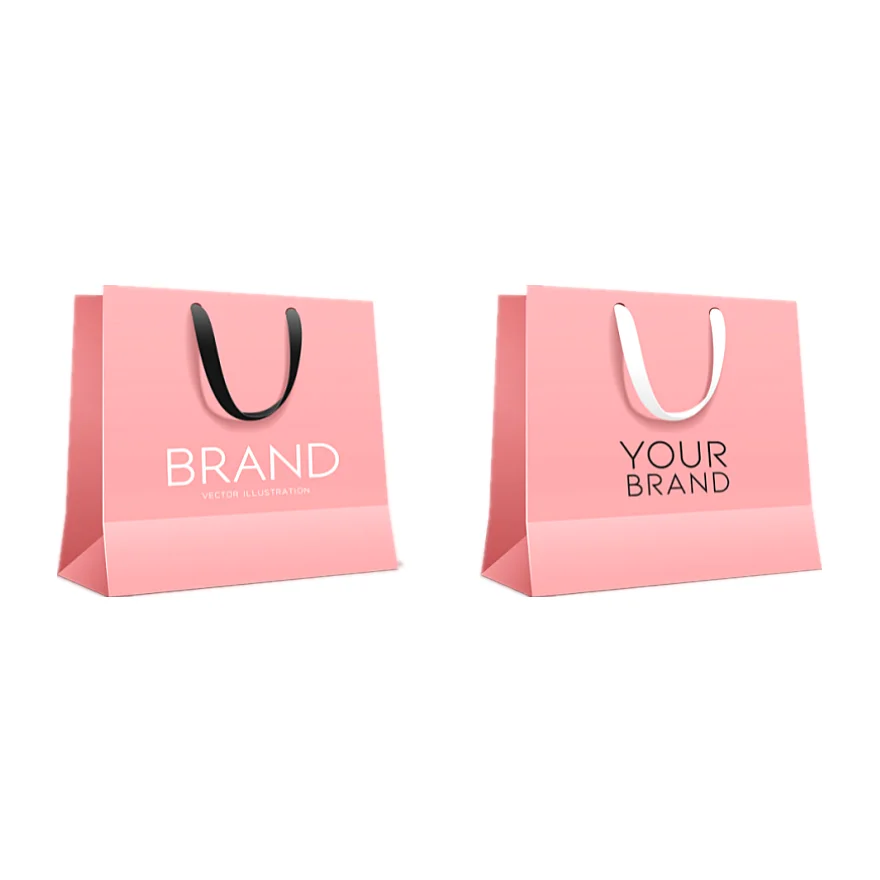 jewelry packaging tote bag custom printed paper handle bag with logo for boutique gift clothing