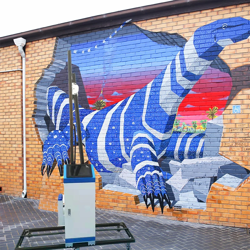 Uv ink 3d vertical wall printer with guide rail for outdoor building decoration automatic wall printer