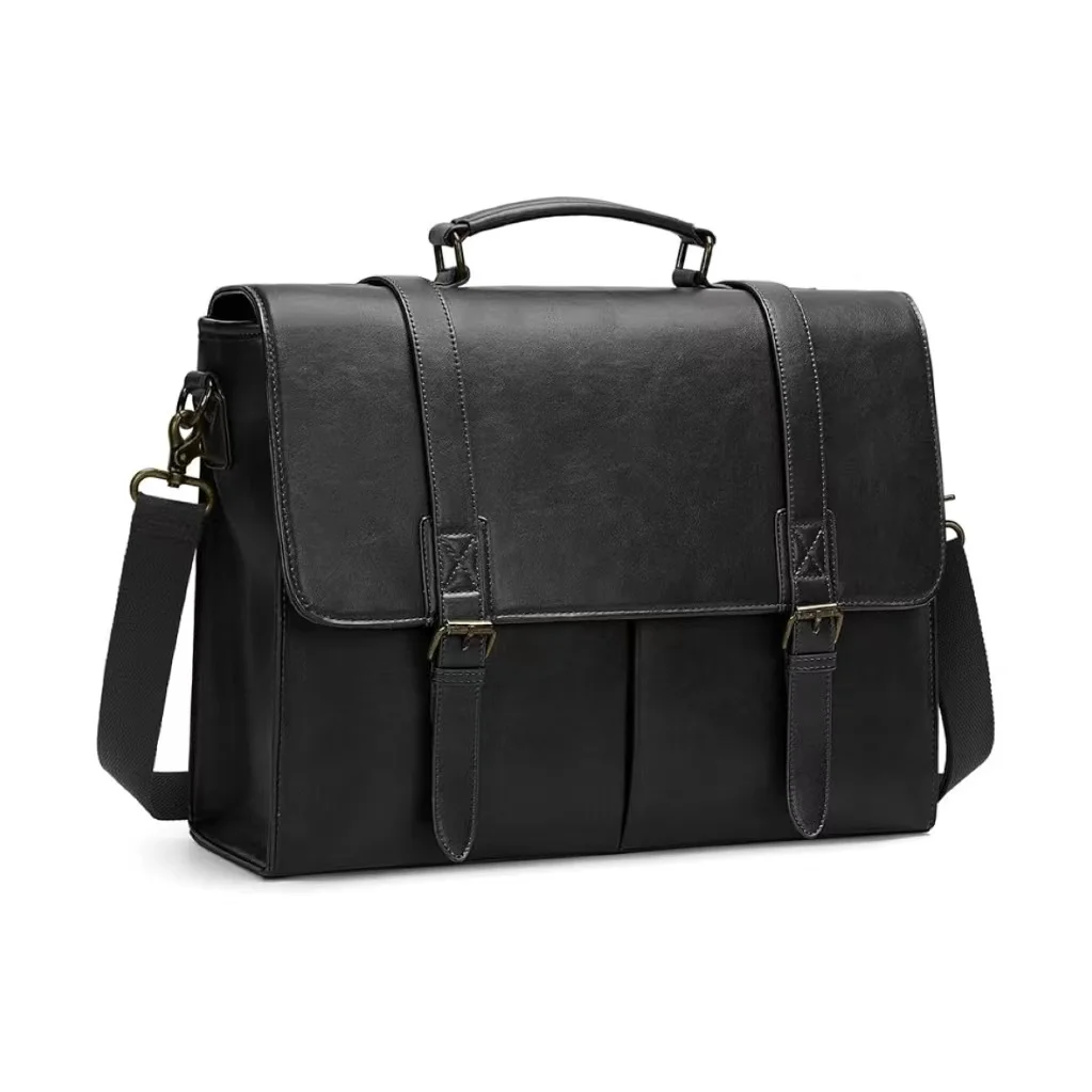 Custom Logo Retro Crossbody Laptop Messenger Bag Men Vintage Cowhide Genuine Leather Briefcase Crazy Horse Leather Business