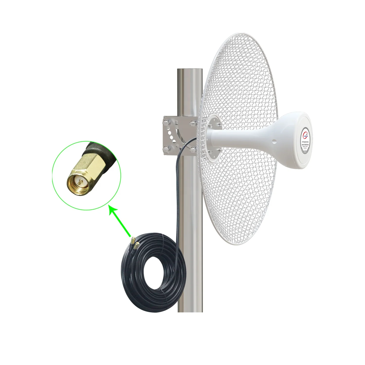 1710-4200MHz 2*19dBi  Gain Hyperbolic Antenna Mesh Parabolic MIMO Dish Antenna Hybrid MIMO ANTENNA