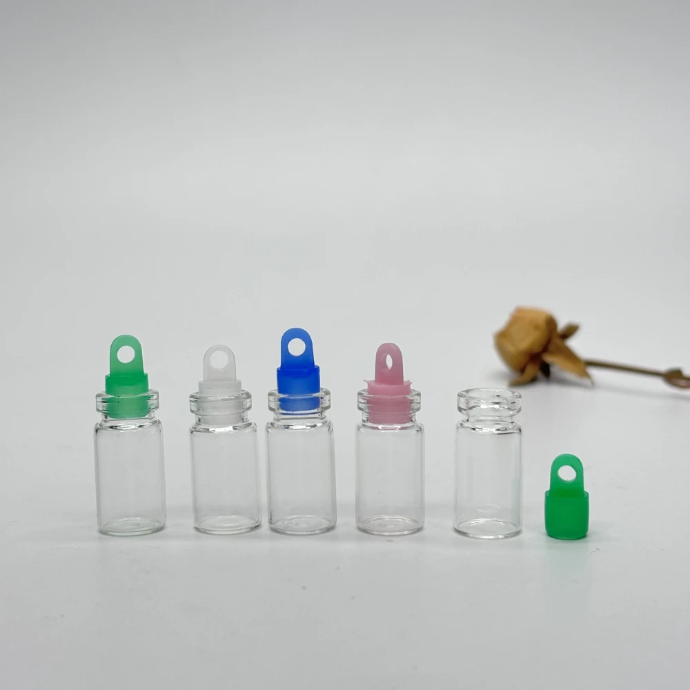 Mini Empty Glass Bottles With Silicone Stopper For Candy Packing Drift Bottle