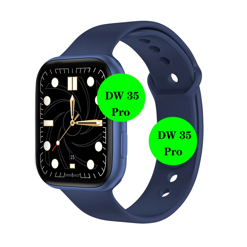 DW35 PRO Smart Watch 2021 1,75 дюймовым экраном 44 мм bt-звонка женские и мужские часы температуры тела vs IWO 13 12 i8 pro