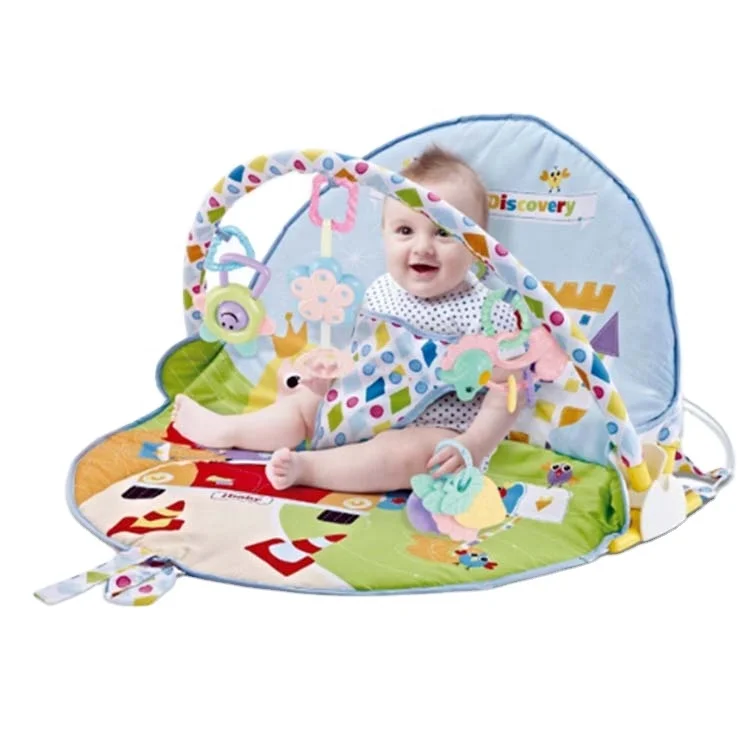 Детский коврик 2 в 1 для игры в тренажерный зал с игрушками и подушкой для новорожденных 0   12 месяцев (1600112537509)