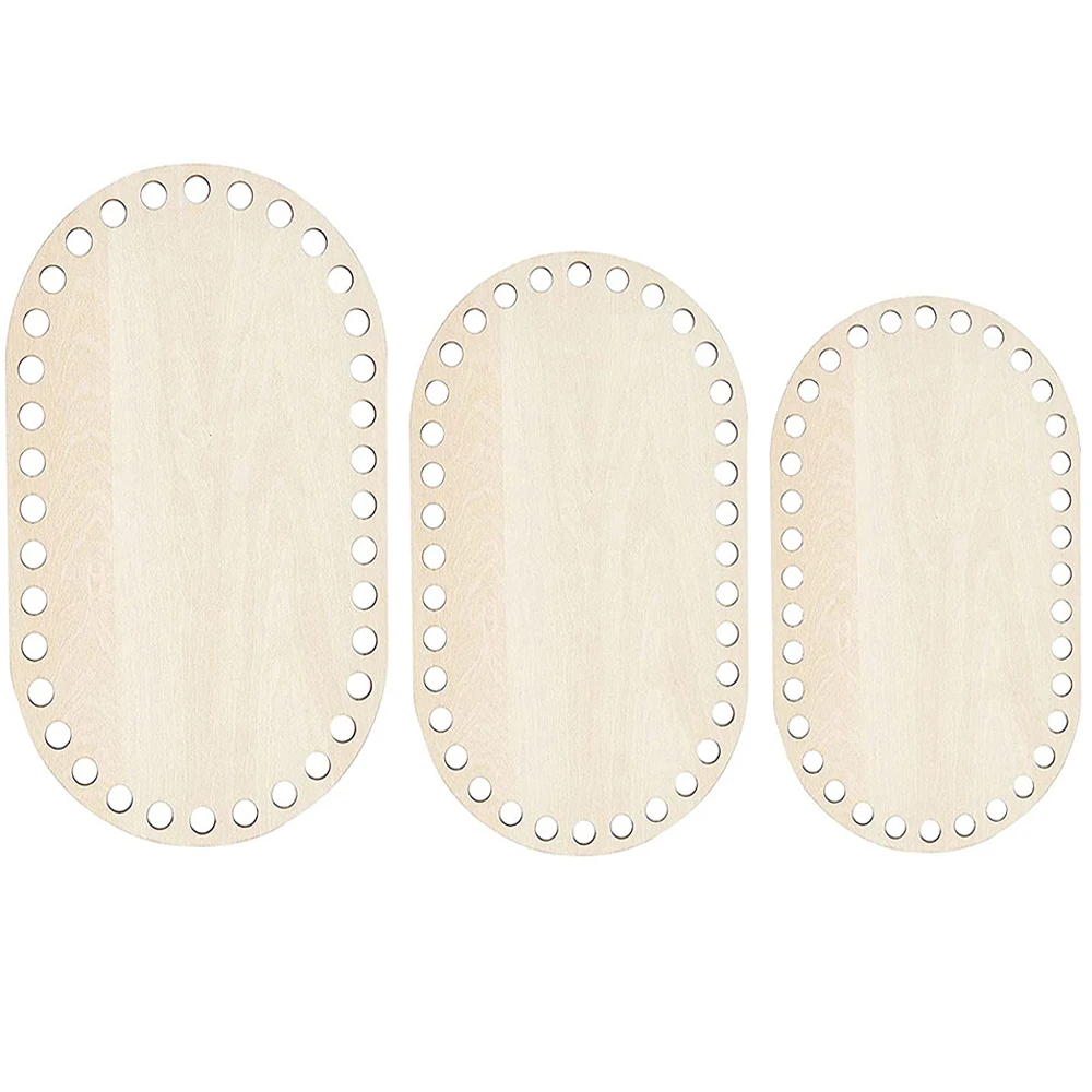 3pcs Diy Basket Weaving Supplies Wooden Oval Bottom Bag Basket Weaving Wooden Bottom Home Decoration