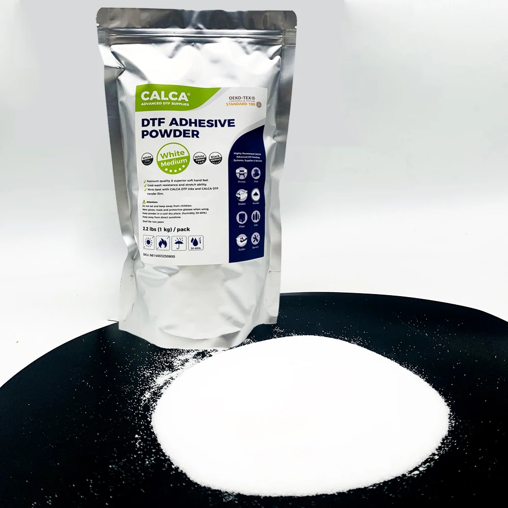 CALCA DTF Printing Starter Supply Pack (500ml CMYK and 1L W DTF Ink, 1KG Powder, A3 Sheet Film) for T-shirt Wholesale US Stock