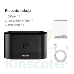 Kinscoter Ultrasonic Heavy Fogger Home Decor Cool Mist Maker Air Diffuser 3D Flame Humidifier