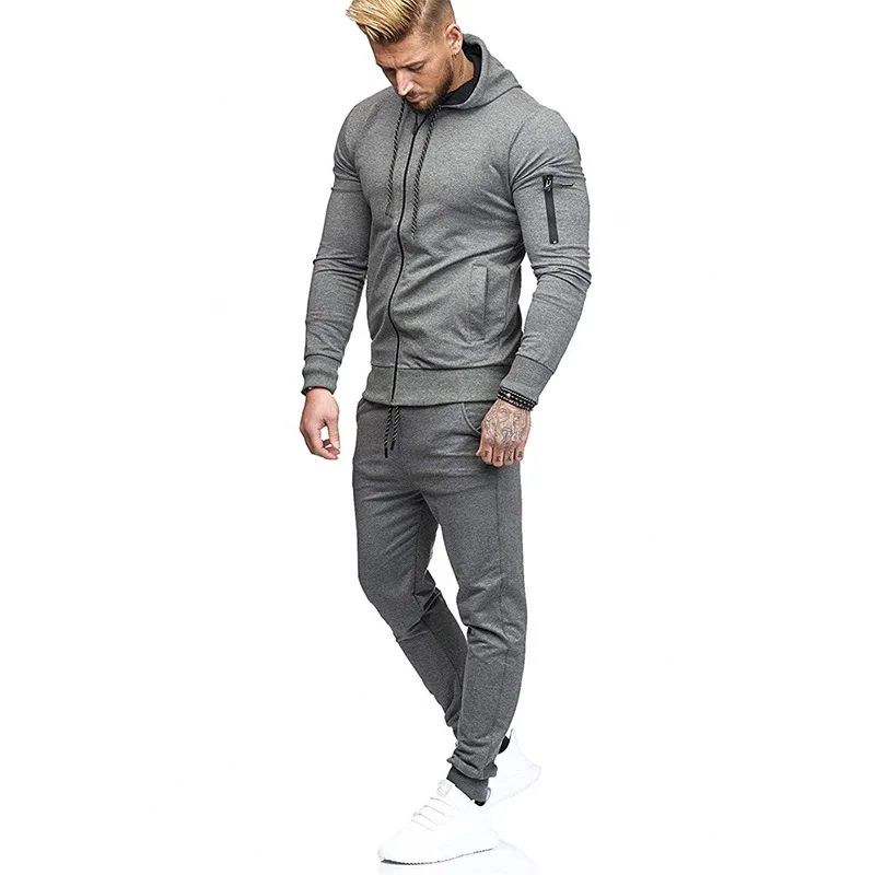 Lunar Blue 2022new Gym Sportswear mens fitness clothing sports wear men tracksuit set track suit for men winter logo sweat suits