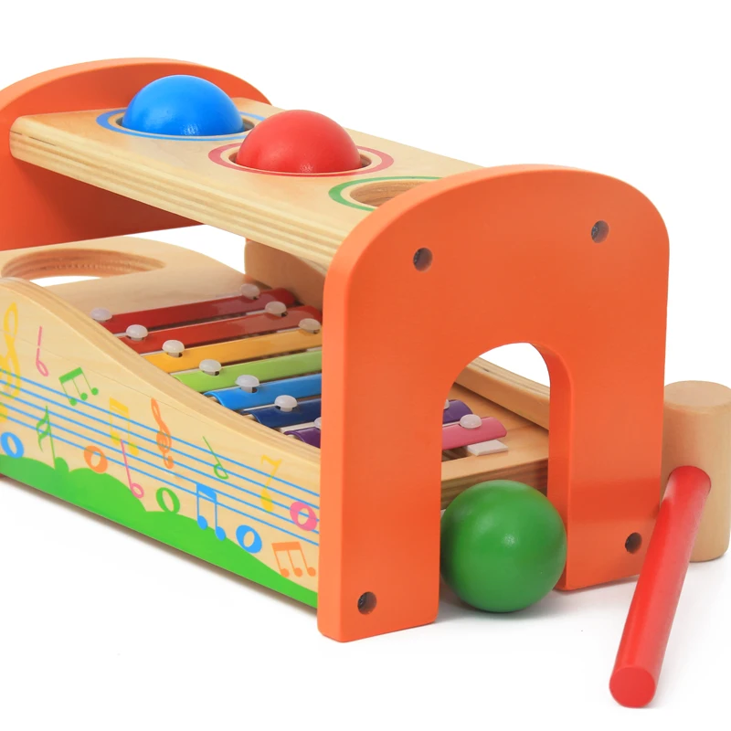 
Wooden Music Toy Pounding Toy Ball pounder toy for kids Wooden knocking table Xylophone 