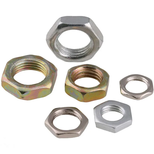 Hot Sale Factory Price Galvanized Thin Hexagon Nut with Fine Pitch Thread M7 - M16 Customized Hex Thin Nuts