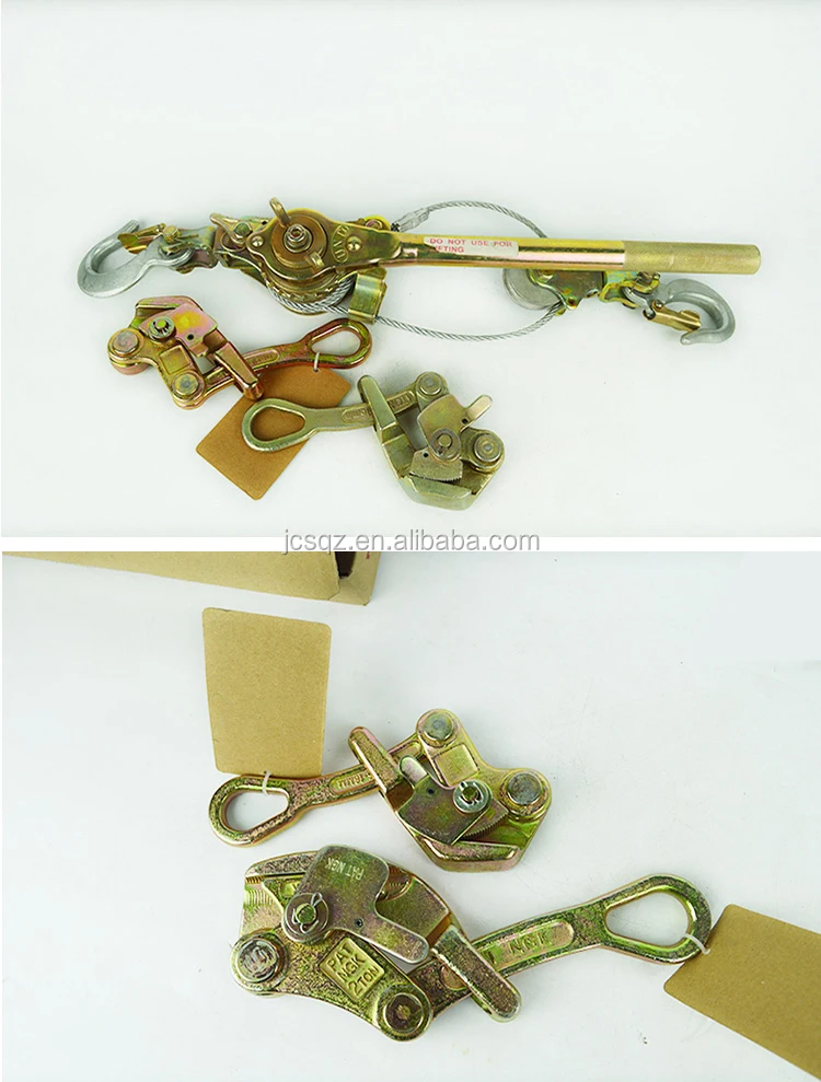 Top Quality 0.5 1 2 3 Ton Come Along Hand Puller Ratchet Wire Rope Cable Puller wire rope grip