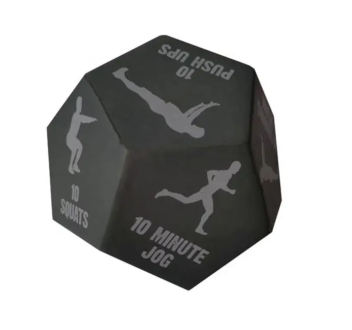 Custom 12 Sided Workout Yoga Anti Stress Game Cube Fitness PU Foam exercise Dice