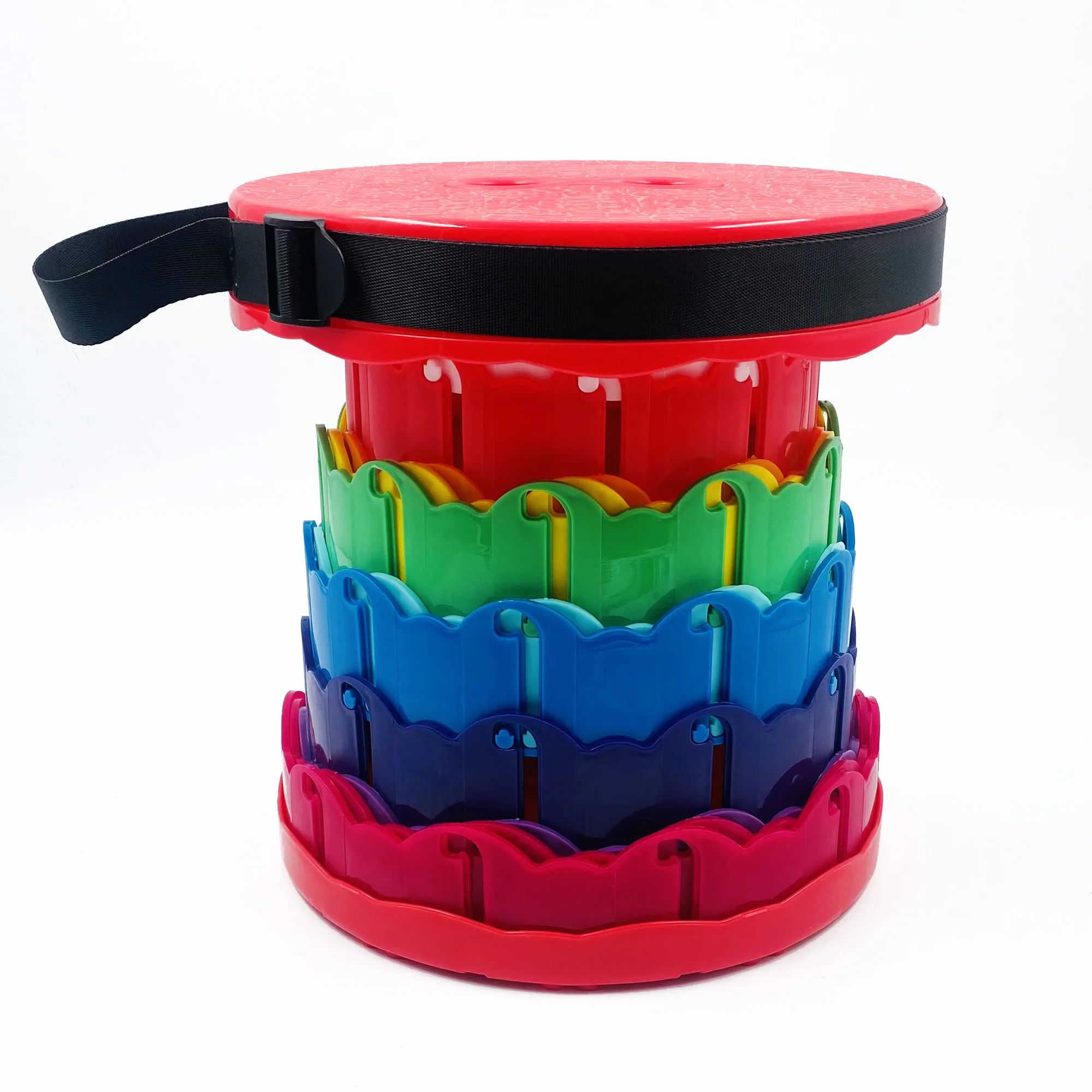 Outdoor travel portable stool plastic  retractable folding rainbow telescopic stool