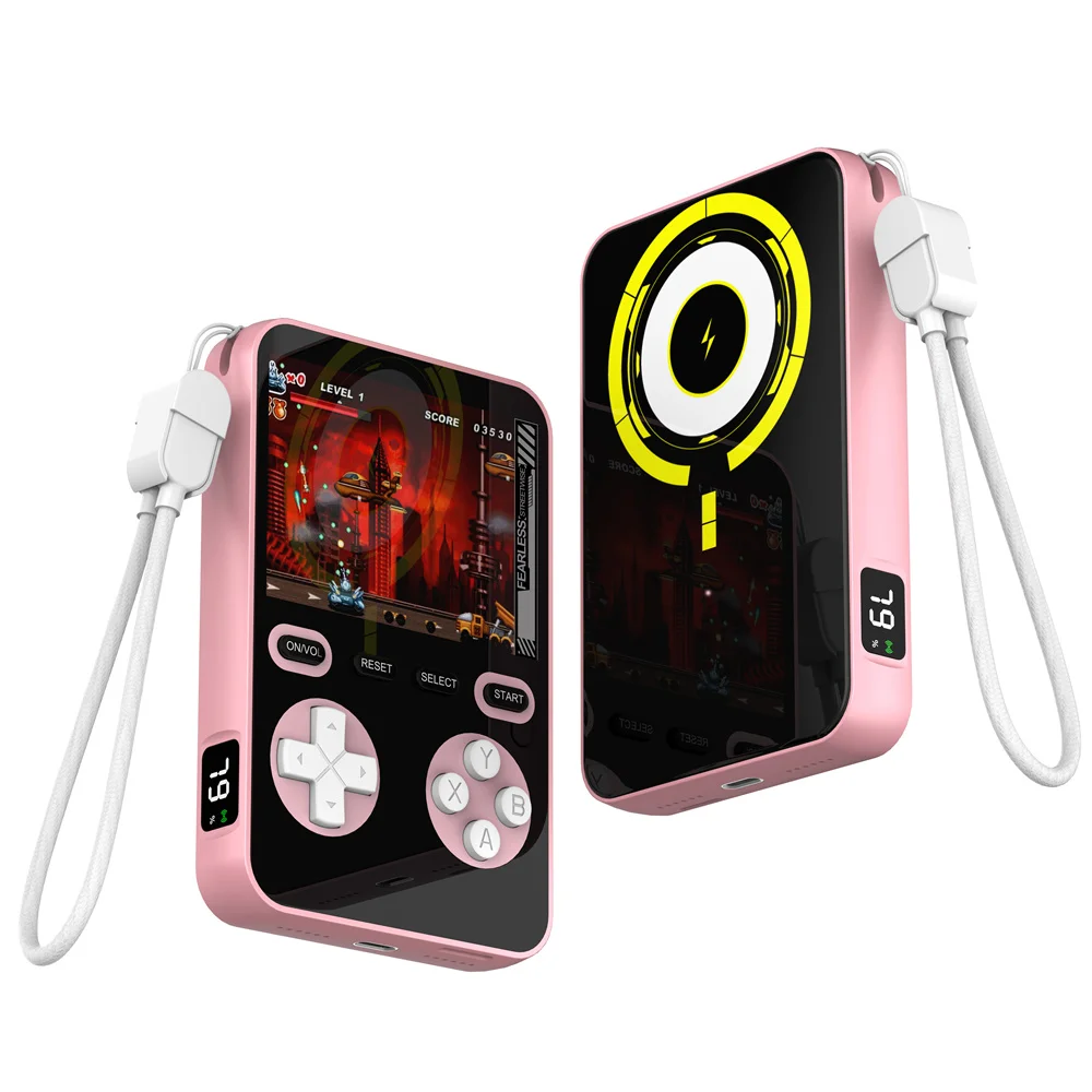 Hot Sales 15W Flash Charge Wireless Magnetic Powerbank With Game Player Display 5000 Mah 22.5W PD Fast Charging Power Bank