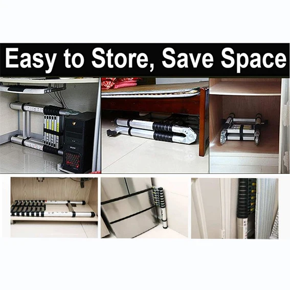 High quality A-type herringbone stable and adjustable aluminum alloy  foldable telescopic ladders