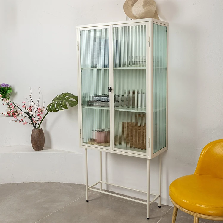 Hot Selling Credenza Buffet Modern Glass Storage Cabinet Vintage Furniture For Dinning Room White Sideboard