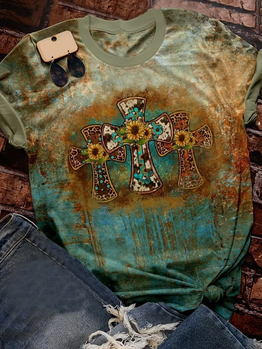 Amazon eBay new round neck animal Beijing Opera cat printed casual top cross border supply 100% Cotton T shirt/Short