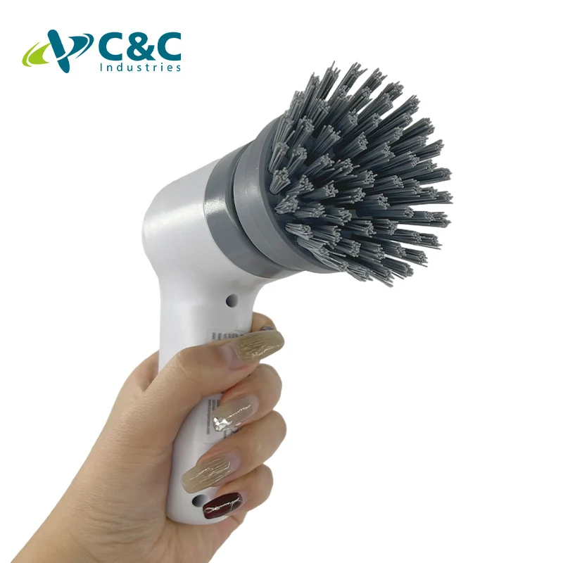 Handheld Electric Cordless 4 Replaceable Brush Heads Waterproof IPX7 Spin Scrubber Brush for Household Cleaning