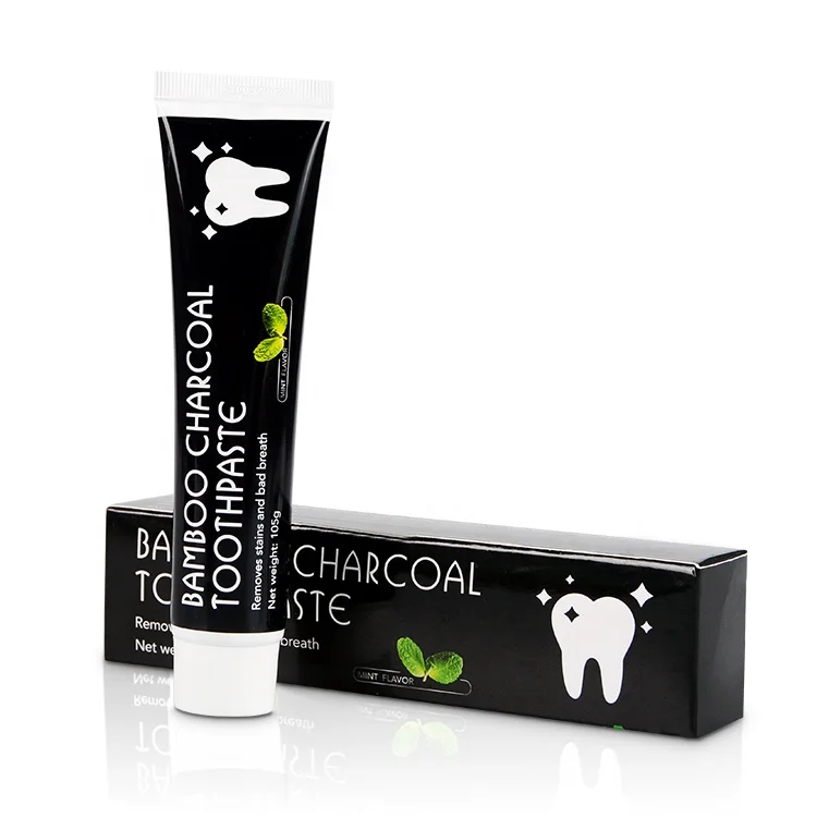 hot sell eco Bamboo Charcoal Teeth Whitening Black Toothpaste Removes Stains Bad Breath