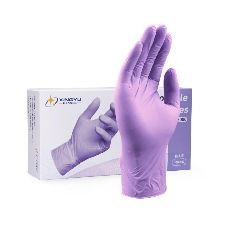 small nitrile gloves kitchen  top gloves nitrile gloves production line purple food service