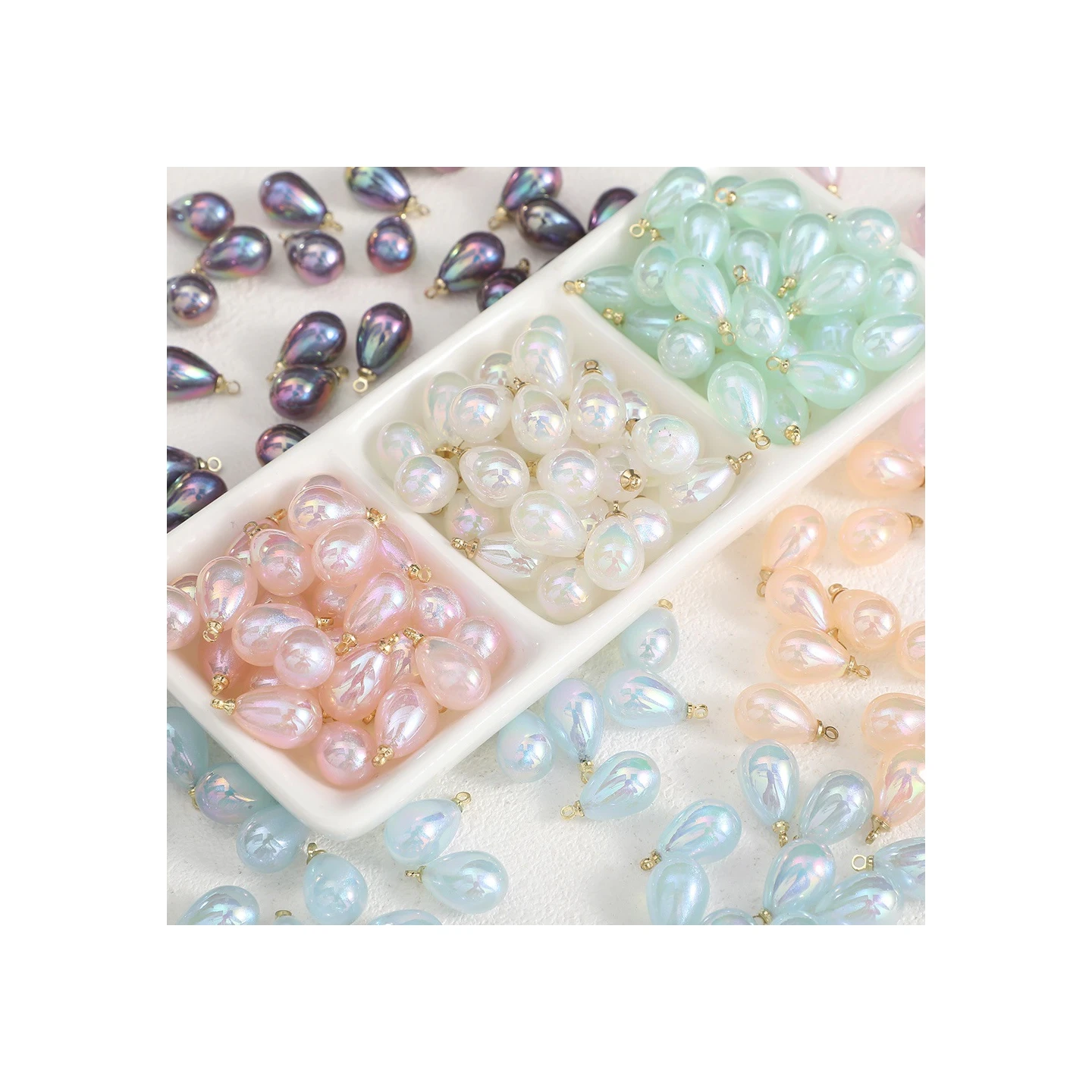 Hot Selling Acrylic Pendants Droplet Shaped Beads Jewelry Making Acrylic Material Acrylic Plastic Lucite Beads