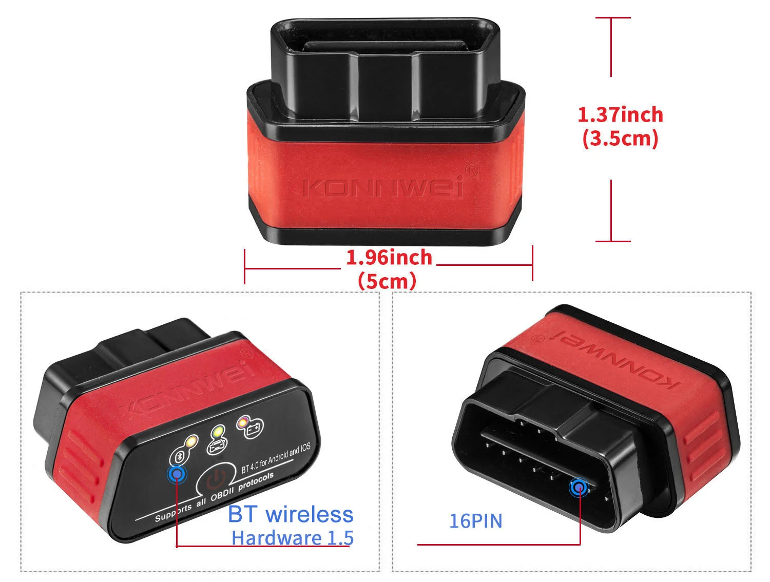 Factory Bluetooth BQB Car Scanner ELM327 Bluetooth Interface Auto Diagnostic OBD Scanner for iOS android