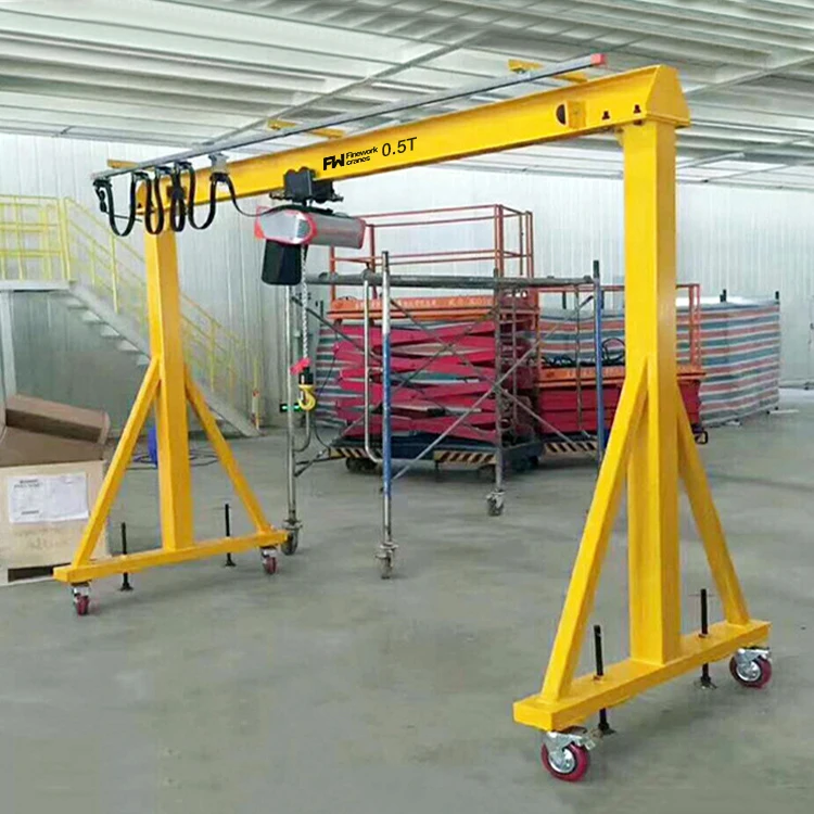 Indoor movable workshop 4 wheels mini gantry crane movable gantry crane 5 ton