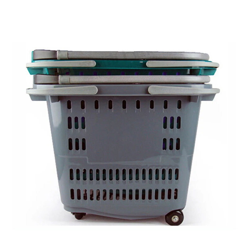 Rolling Mesh Basket Shopping Trolley for Grocery Store
