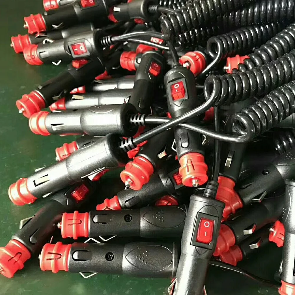 MX 12V Male Car Cigarette Lighter on/off Cable Plug with Switch and Signal Light