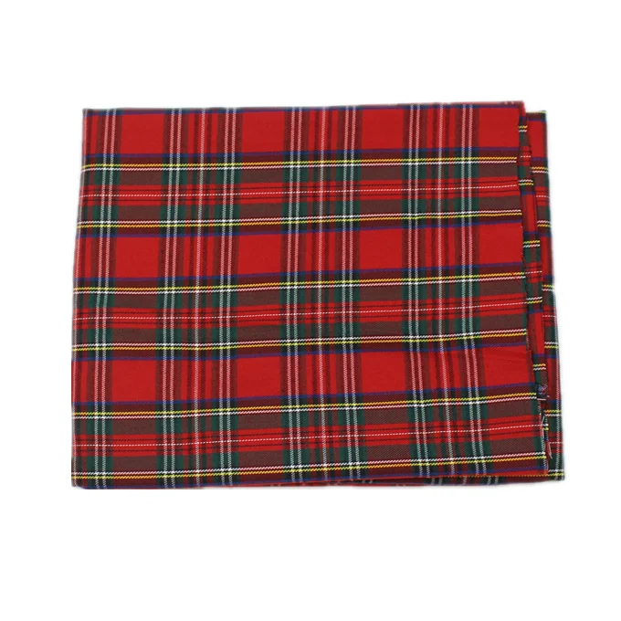 Stock christmas 100% polyester red and green plaid fabric for uniforms, shoes, bags, accessories, school uniforms