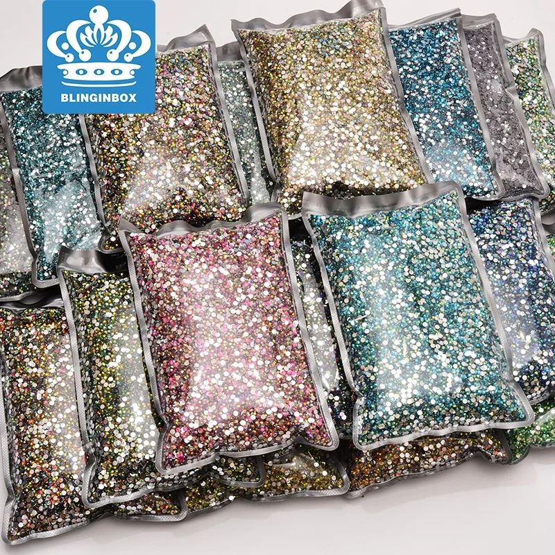High Quality Silver Bottom Mix Sizes Crystal Plastic Flatback Rhinestone Foiled Back Resin Stones For Nail Other Any DIY design