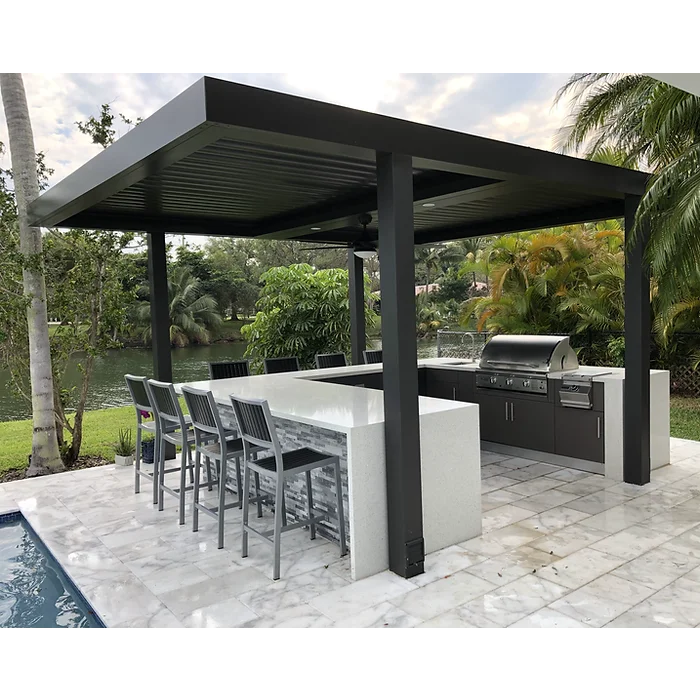 OEM Outdoor Waterproof Aluminium Bioclimatic Pergola Cover Louvered Pergola for Well-Known Brands Arch Arbour Bridge & Pergola