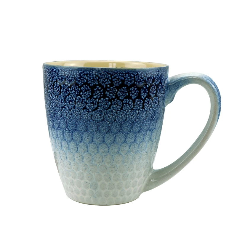 Emboss Creative Reactive Glaze Ceramic Mug Manufacturer With Logo Cup Supplier Custom Coffee Mugs Wholesale Porcelain Cups