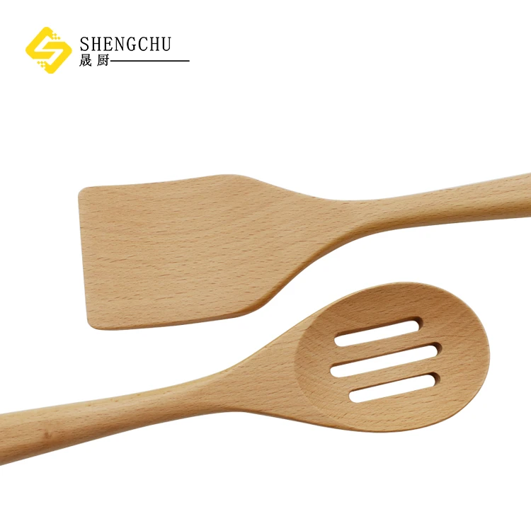 Набор деревянной кухонной утвари шпатель из натурального бука ложка для салата