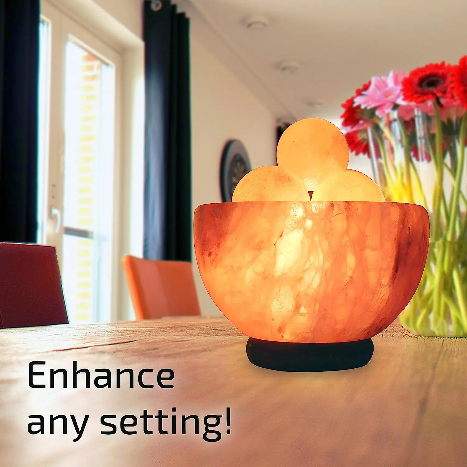 Himalayan Salt Lamp Bowl Natural Rock Salt Lamps with Stones, Unique Home Decor Zen Gifts Spa & Meditation Accessories