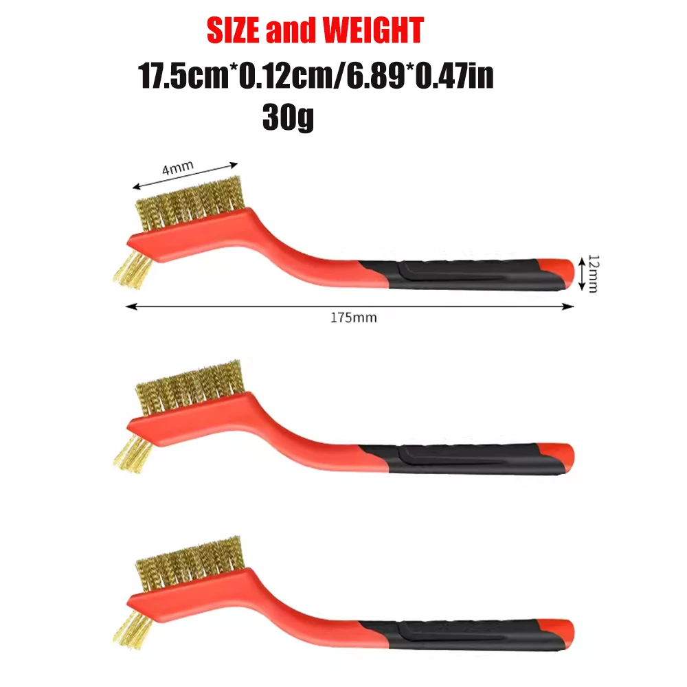 Brass Wire Brush Small Bristles Scratch Brush Household Steel Cleaning Brush 7'
