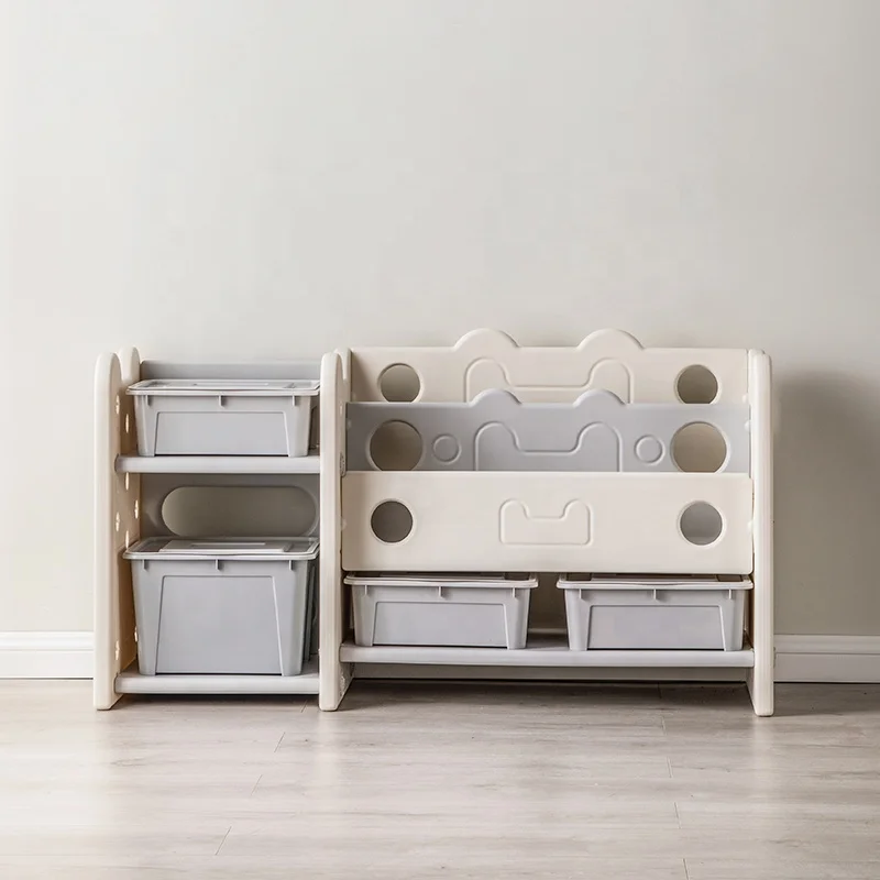 kids room toys organizer plastic book shelf for children