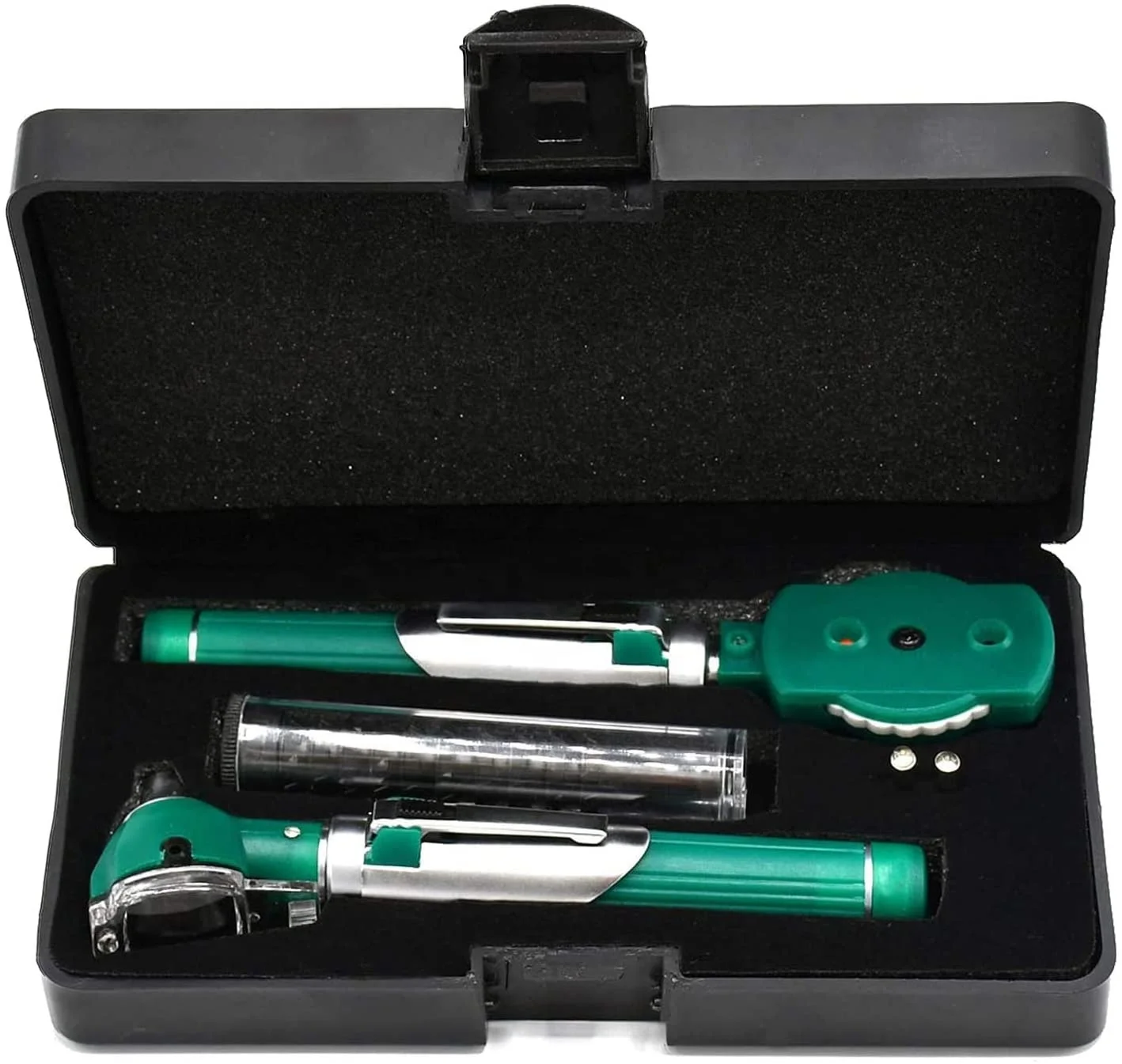 СВЕТОДИОДНЫЙ Карманный отоскоп! Двойная Ручка! 2 бесплатные Сменные лампы! Яркая светодиодная зеленая пластиковая диагностическая коробка Ce, руководство