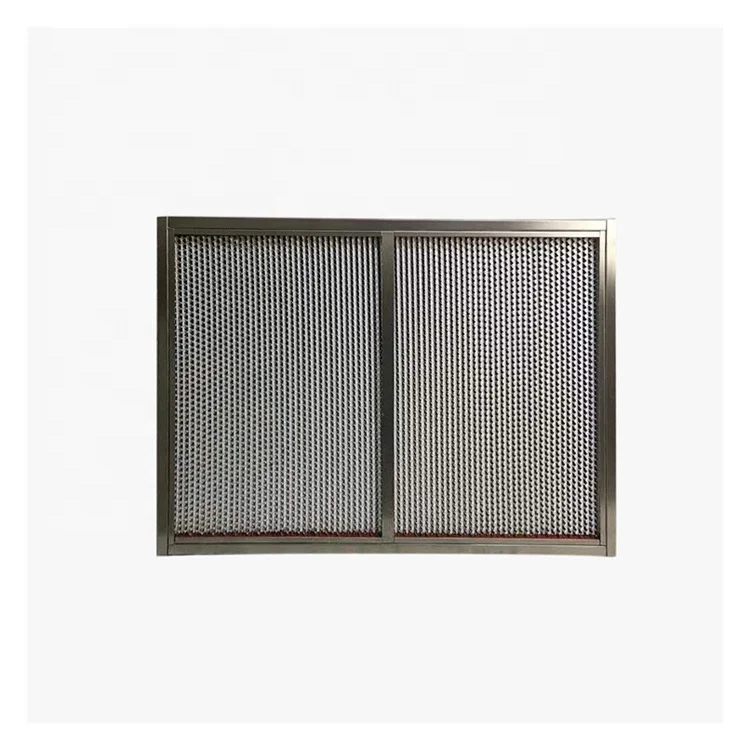 Metal Deep pleated Hepa H13 H14 Stainless Steel Glass fiber High Temperature Resistant Air Filter