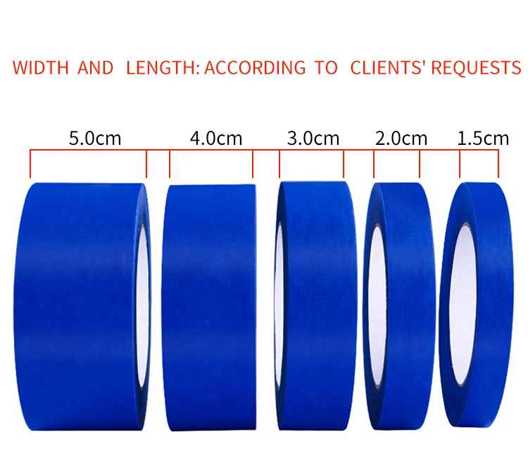 BYSLY Blue masking tape high viscosity anti-UV crepe paper decoration spray paint masking color separation no residual glue
