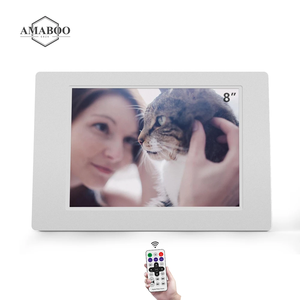 Белый Новый дизайн пластиковая рамка для фото-и видеосъемки 1080p 8 дюймов цифровая