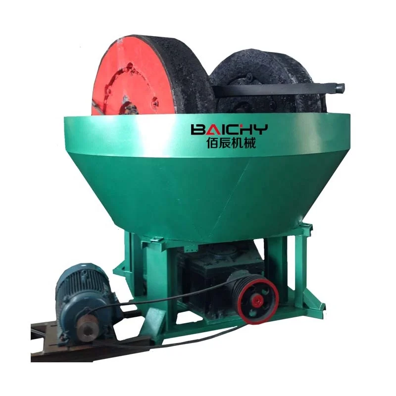New type model Three wheel roller round 1200 wet pan grinding mills for gold, Gold Ore dressing wet pan mill machine price