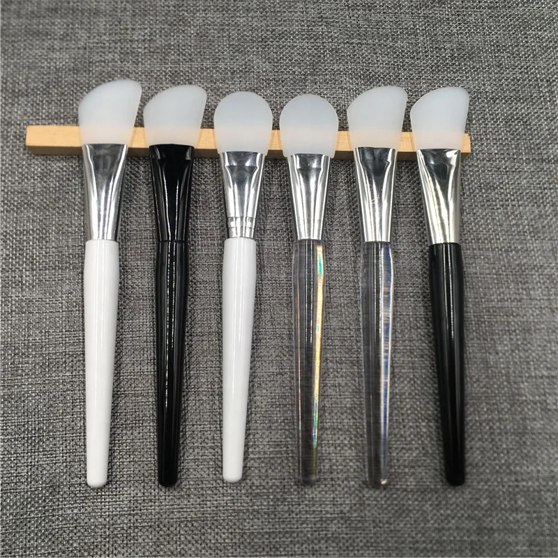 White Handle Face Mask Makeup Brush Mud Applicator Silicone Facial Mask Brush for Beauty Spa Clay Cream