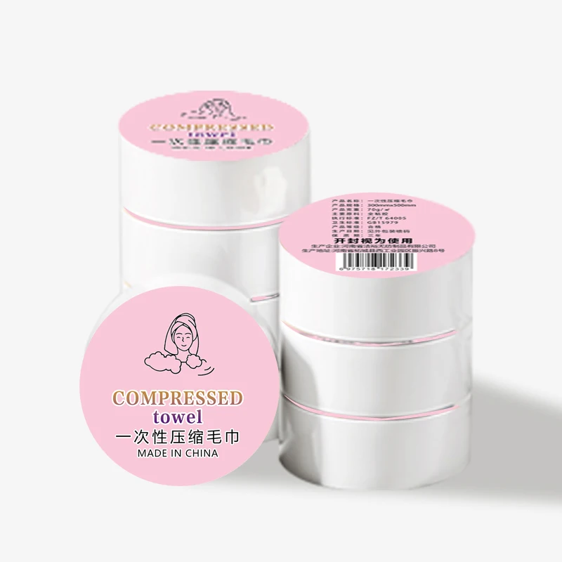 Custom shape printed compression pressed disposable travel bath hand towel gift compress towel